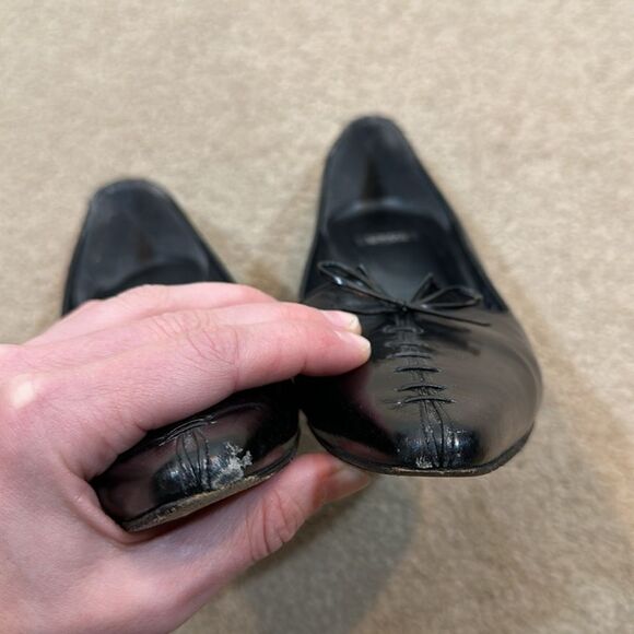 Stuart Weitzman Black Leather Kitten Heel Bow Vintage Pointed Toe Women 8.5B - Picture 11 of 12